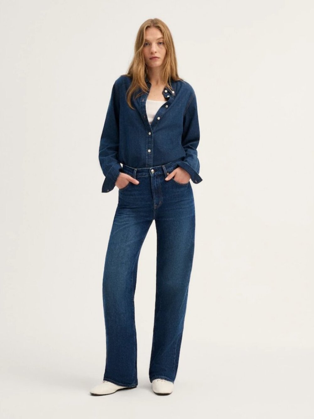 NWT Madewell The Perfect Vintage Wide-Leg Jean in Airy Denim Sz 27